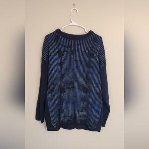 Size L-Vintage Bergati Sweater Blue and Black